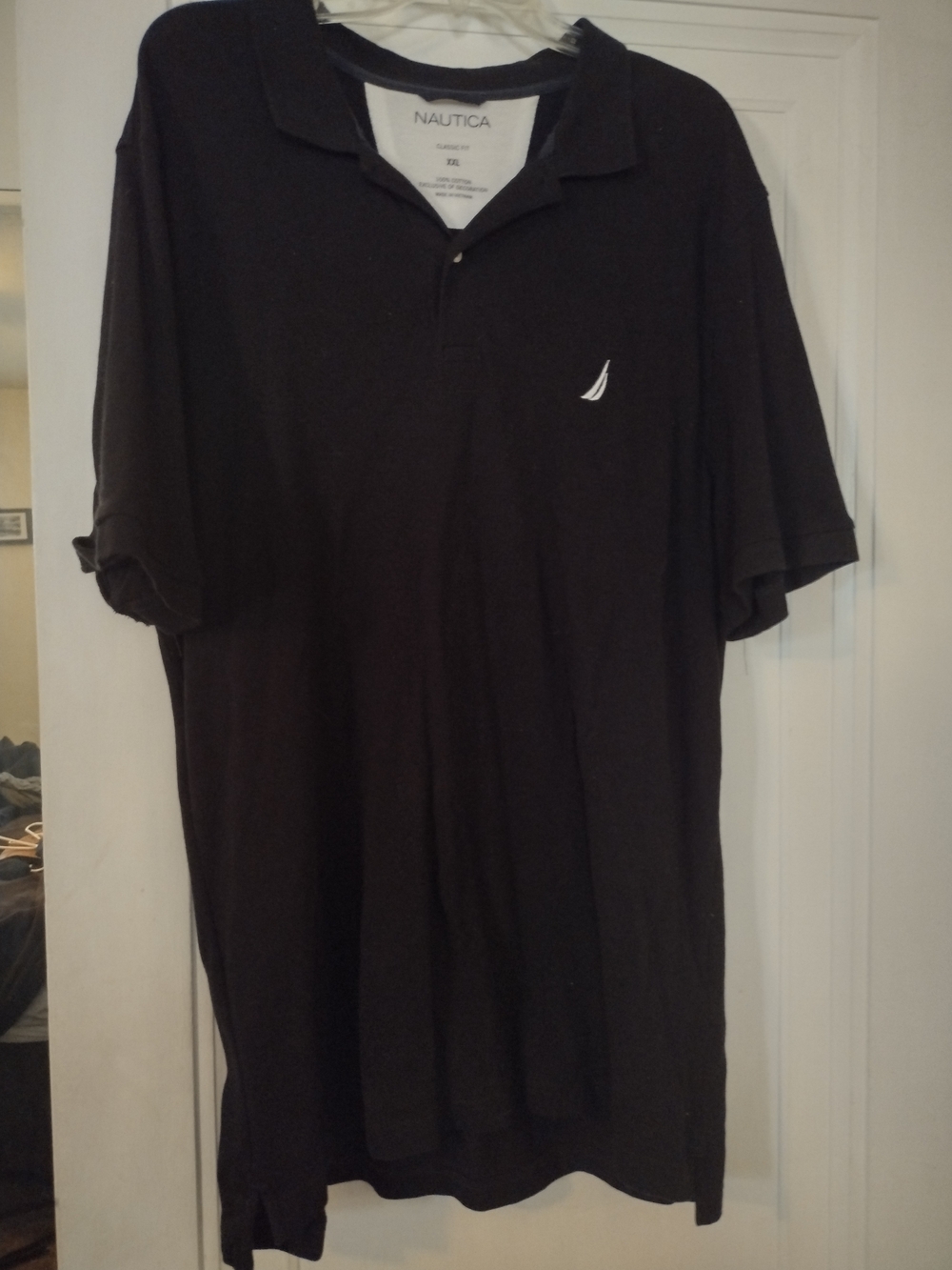 Nautica Black Polo with White Sail Logo